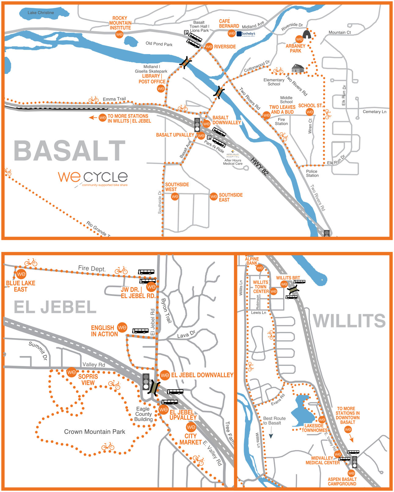 Basalt WE-Cycle map